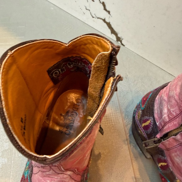 Old Gringo Pink and Brown Floral Ankle Boots - Picture 2 of 11